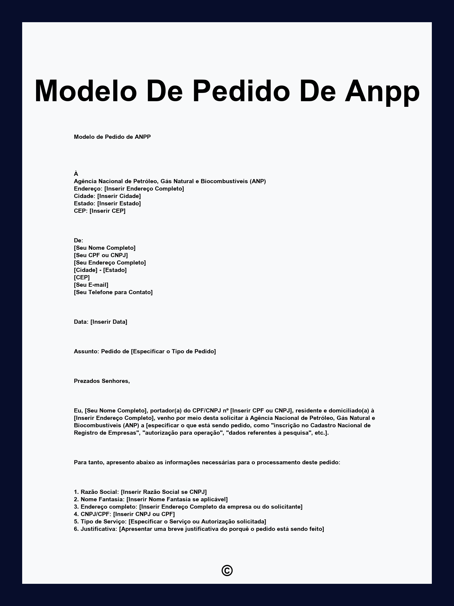 Modelo De Pedido De Anpp