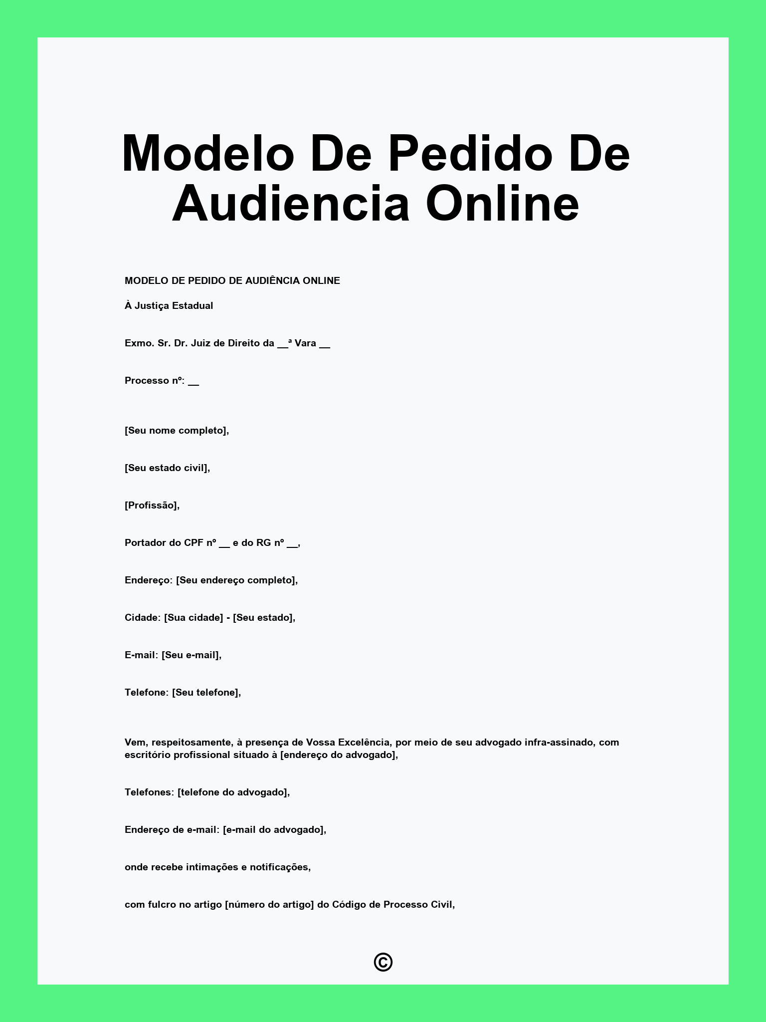 Modelo De Pedido De Audiencia Online