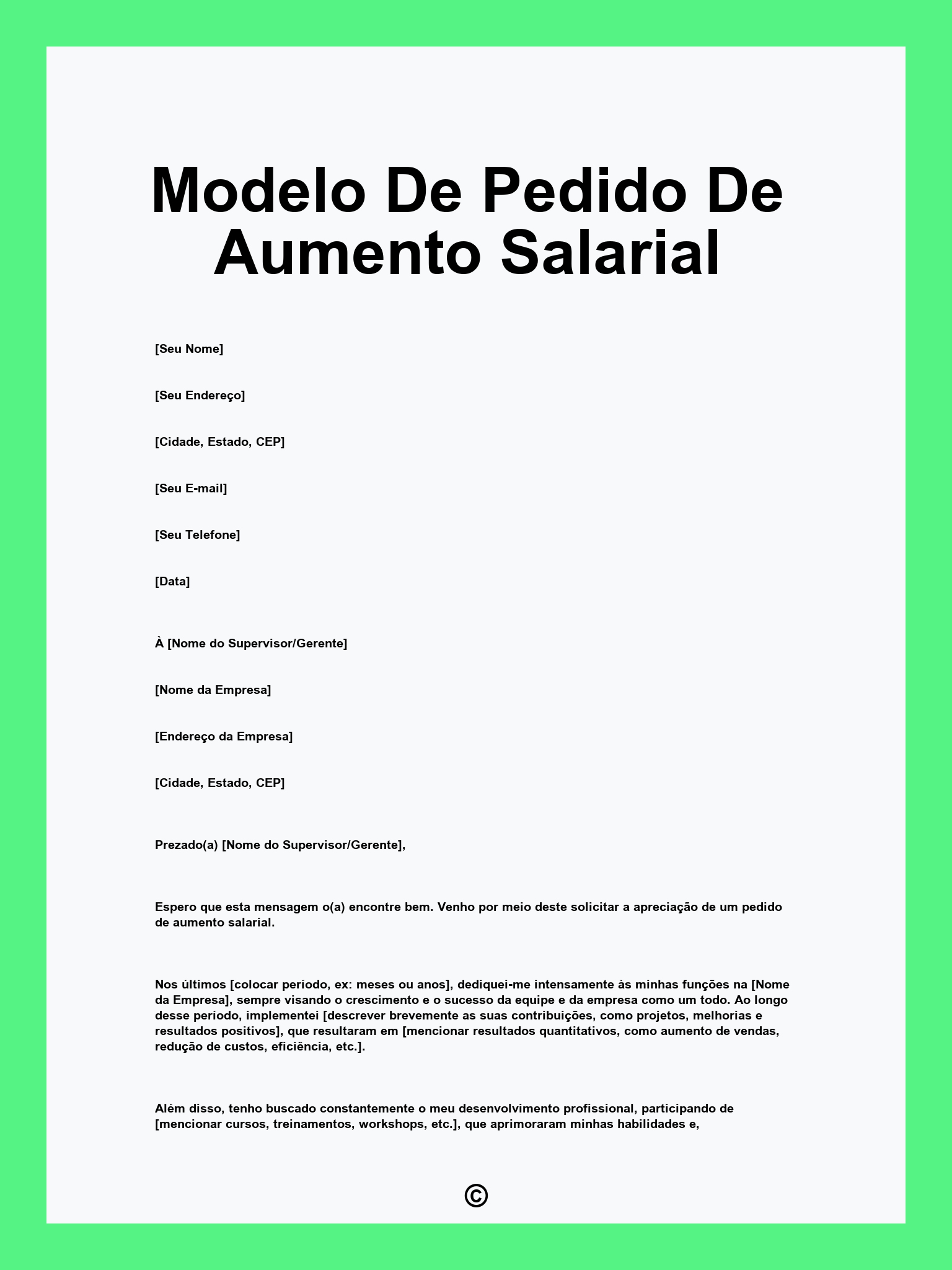 Modelo De Pedido De Aumento Salarial