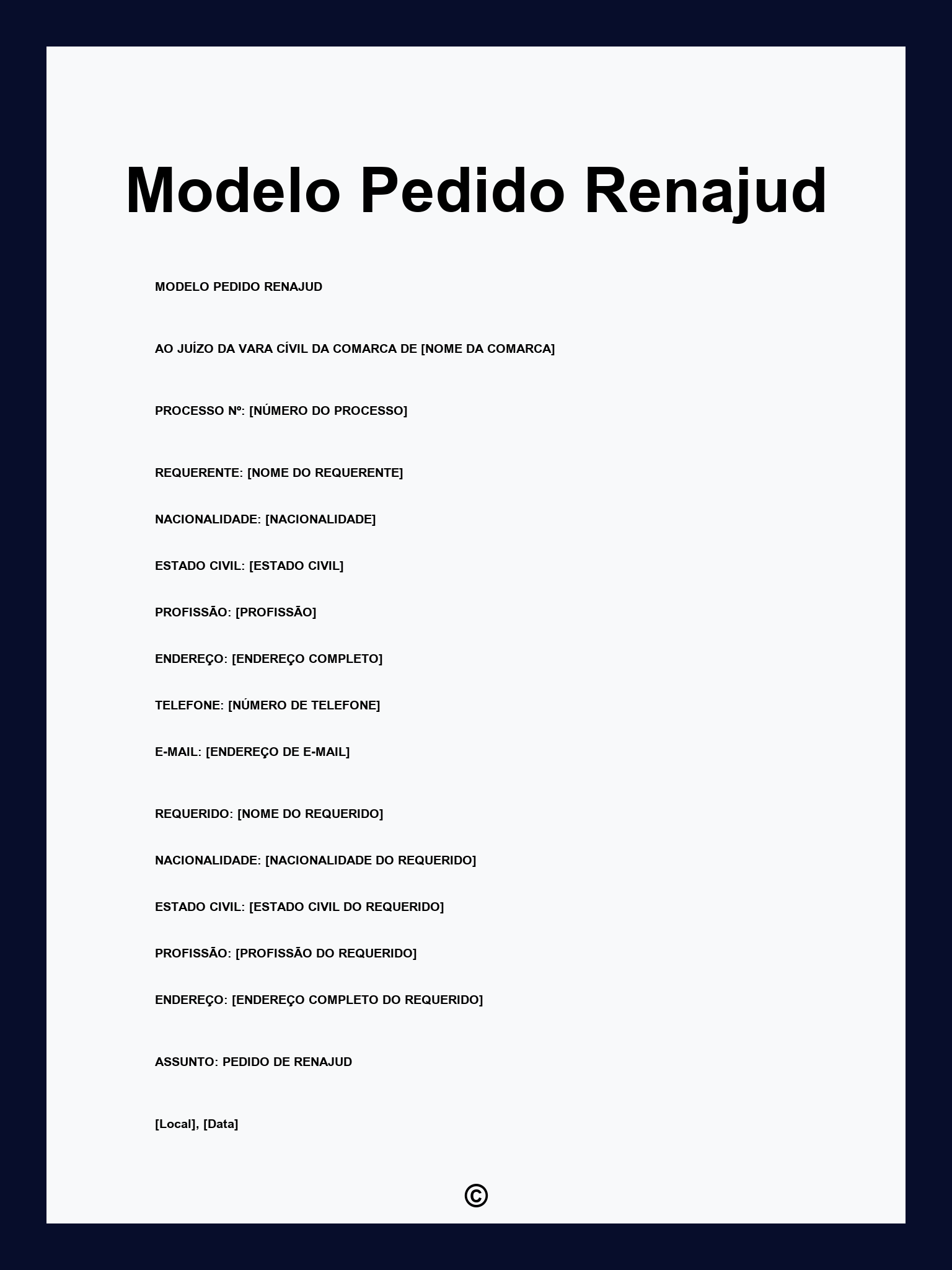Modelo Pedido Renajud